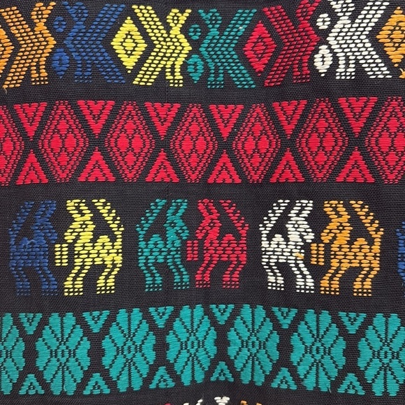 La Original | Vintage 100% Cotton Guatemala Fringe Woven Folklore Cat Vest L - Picture 14 of 17